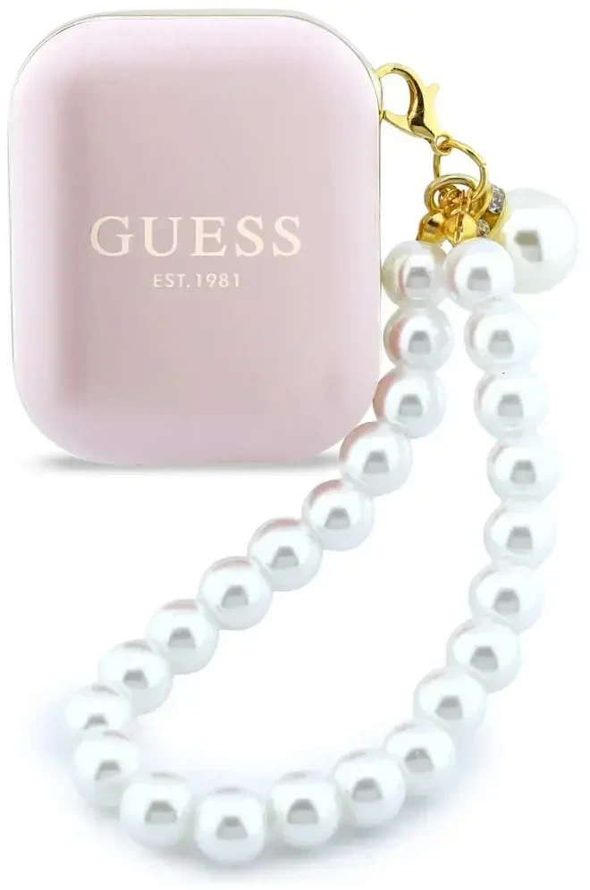 Ausinės Belaidės earphone GUESS TWS Pearl Strap GUE005292 rožinė