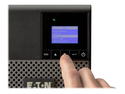 „Eaton 5P“ 1150 VA / 770 W, linijinis interaktyvus grynas sinusinis išėjimas, 4 min. esant pilnai apkrovai, 3 metų garantija (2 metai baterijoms)