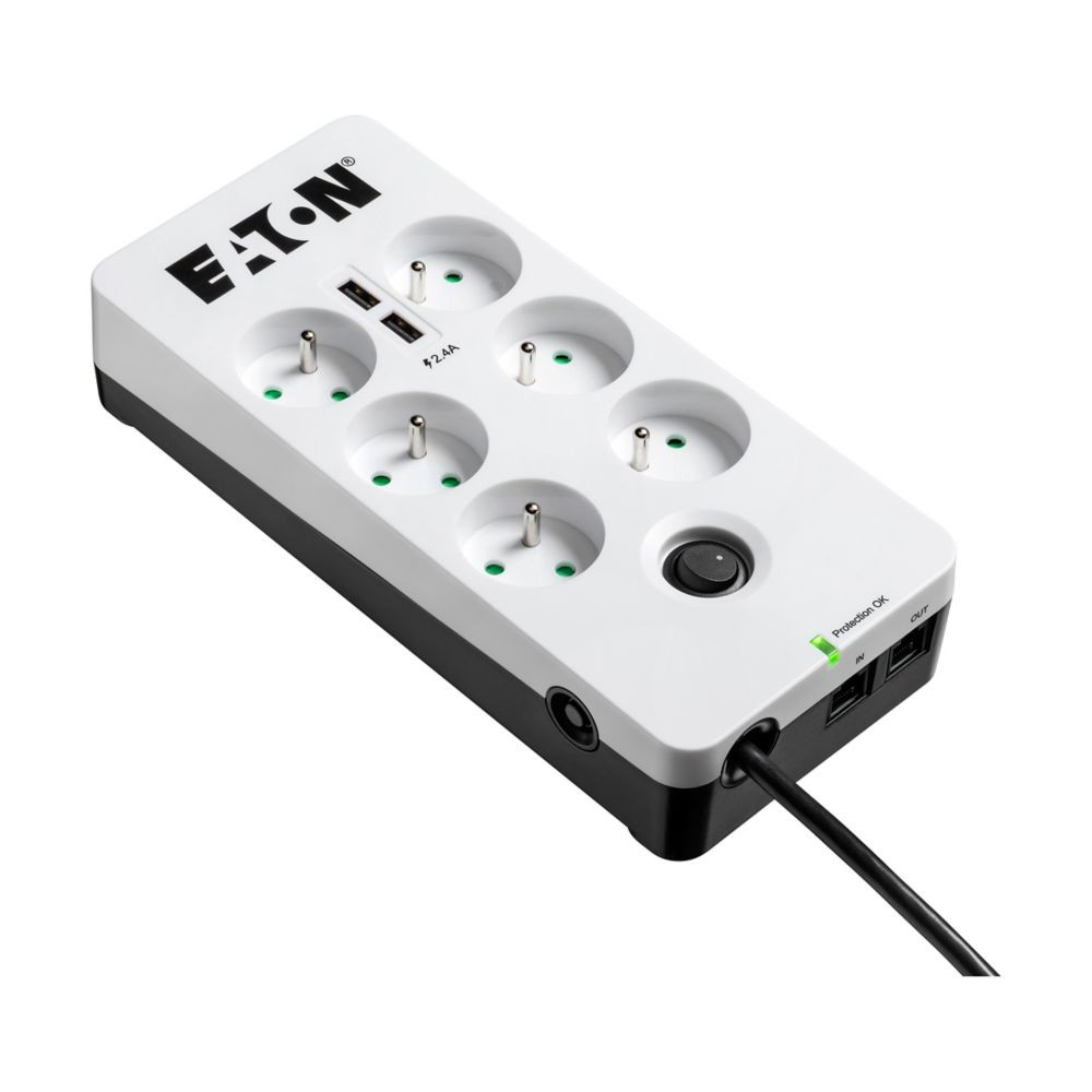 Eaton PB6TUF viršįtampių ribotuvas 6 AC išvestis(ys / čių) 220-250 V Juoda, Balta
