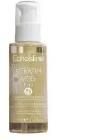ECHOSLINE Keratin Veg Fluid Brilliant Restructuring atkuriantis fluidas dažytiems ir pažeistiems plaukams, 100 ml