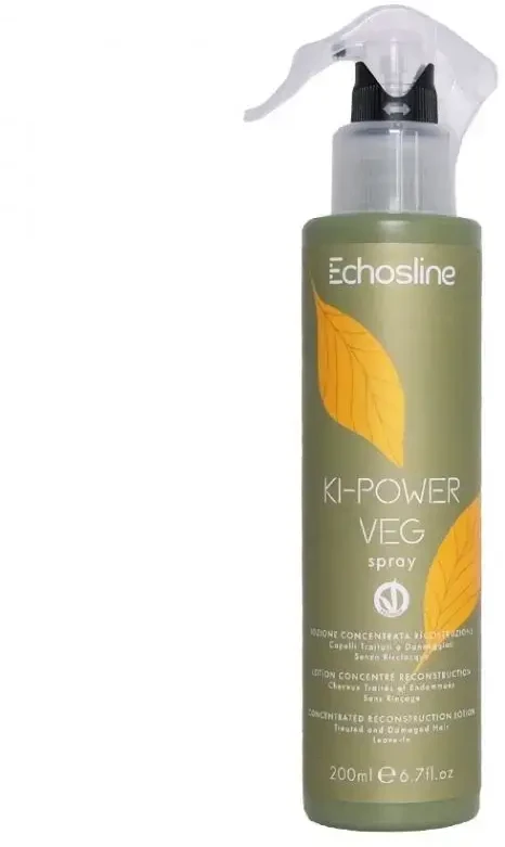 Echosline Ki-Power Veg Purškiklis Concentrated Reconstruction Lotion nenuplaunamas atkuriantis losjonas pažeistiems plaukams, 200 ml