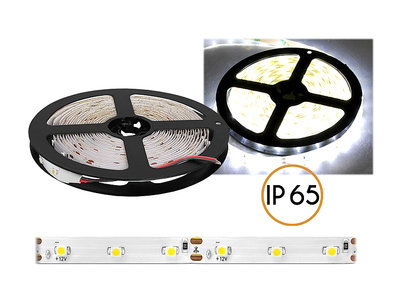 „Ecolight PS“ LED juostelė ECO* neperšlampama diodų girlianda, natūralios šviesos balta (4000K), 300 diodų, 5m, baltas substratas, SMD2835, IP65.