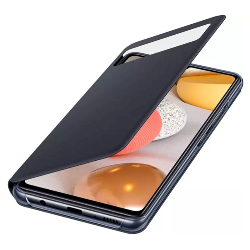 Dėklas EA426PBE Smart S View dangtelis, skirtas Samsung Galaxy A42 (5G) (Juodas)