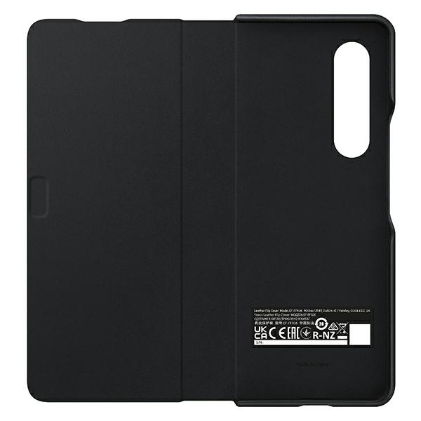 Dėklas FF926LBE odinis atverčiamas dangtelis, skirtas Samsung Galaxy Fold 3 (Juodas)