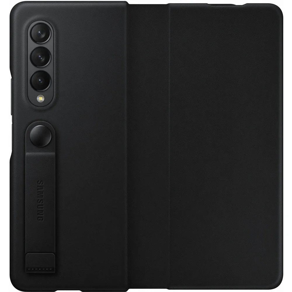 Dėklas FF926LBE odinis atverčiamas dangtelis, skirtas Samsung Galaxy Fold 3 (Juodas)