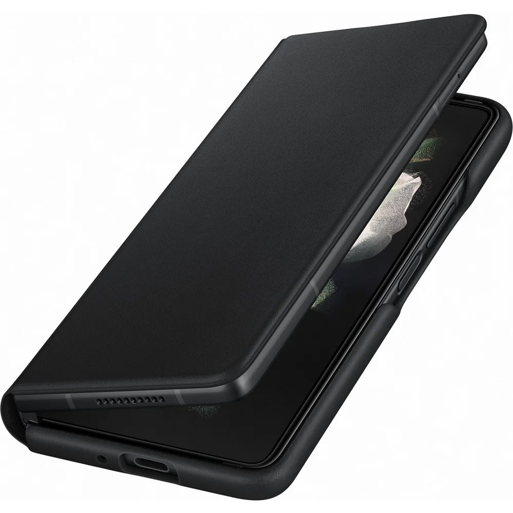 Dėklas FF926LBE odinis atverčiamas dangtelis, skirtas Samsung Galaxy Fold 3 (Juodas)