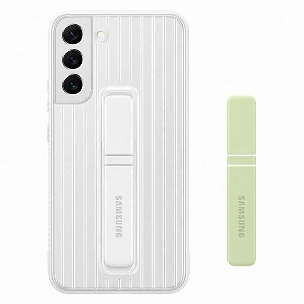 RS906CWE apsauginis stovimas dangtelis, skirtas Samsung Galaxy S22 Plus, Baltas (Baltas)