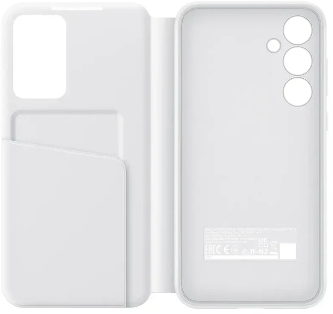 Samsung Galaxy A35 Smart View piniginės dėklas Baltas