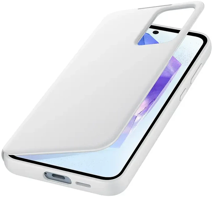 ZA556CWEGWW Smart View piniginės dėklas, skirtas Samsung Galaxy A55 Baltas (Baltas)