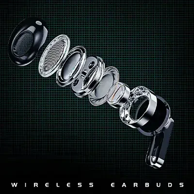 Ausinės EGA ET03 belaidės headsets TWS juodas