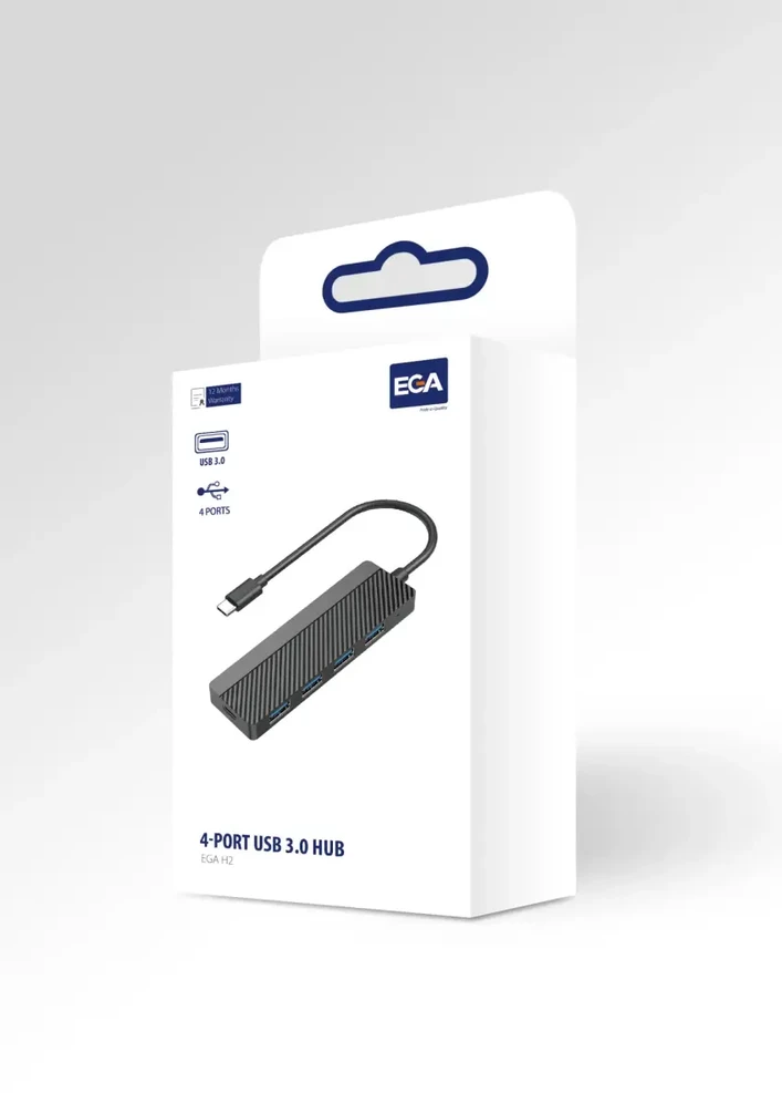 EGA H2 USB-C iki 4 x USB 3.0 skirstytuvo 5 Gbps juodas (EU Blister)