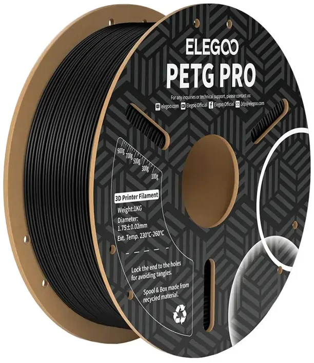 ELEGOO PETG Pro filamentas (juodas)