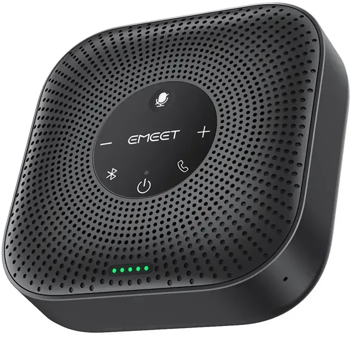 Konferencijų Garsiakalbis - EMEET OfficeCore M0 Plus 4-Mikrofonų Rinkinys, USB-C, Bluetooth, Juoda