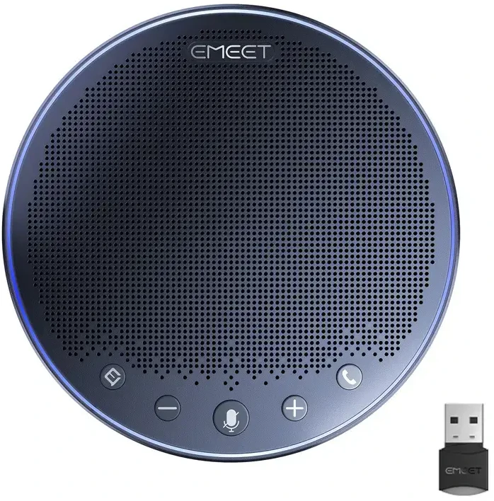 Konferencijų garsiakalbis - Emeet OfficeCore M3 (4 mikrofonai, 360° garsas, 5200 mAh, USB-C, Bluetooth, 3.5 mm)