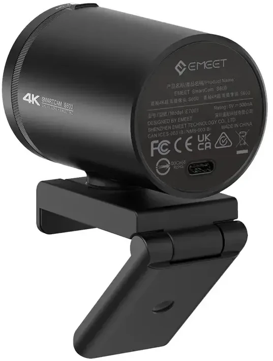 Kameros - EMEET SmartCam S600 4K Ultra HD, autofokusas, dvigubi mikrofonai, juoda