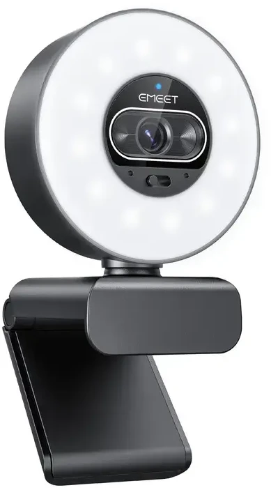 Webkamera - Emeet SmartCam S600L 4K, greitas automatinis fokusavimas, dual mikrofonai, reguliuojamas žiedinis apšvietimas