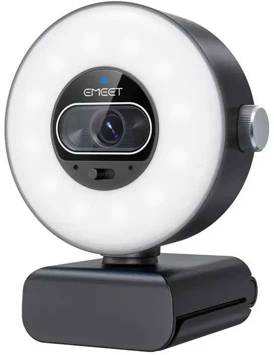 Webkamera - Emeet SmartCam S600L 4K, greitas automatinis fokusavimas, dual mikrofonai, reguliuojamas žiedinis apšvietimas
