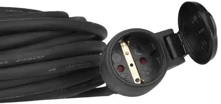 Emos Ilgiklis 1 lizdo 10m su įžeminimu 3x1.5 mm² IP44 su gumine izoliacija, juodas