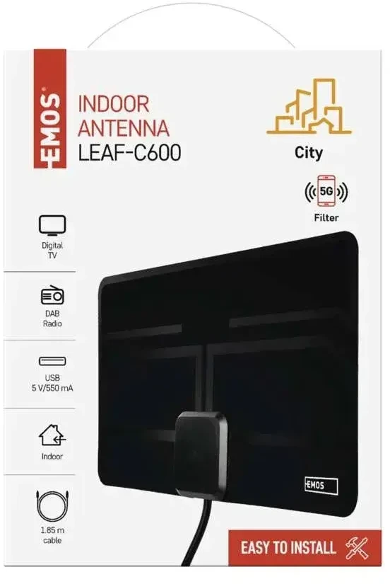 Antena vidaus su stiprintuvu DAB/DVB-T2 LTE/4G/5G filtrai EMOS