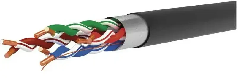 Emos Kabelis F/UTP CAT5e 24AWG (juodas, lauko salygoms), viengyslis, varinis, Eca