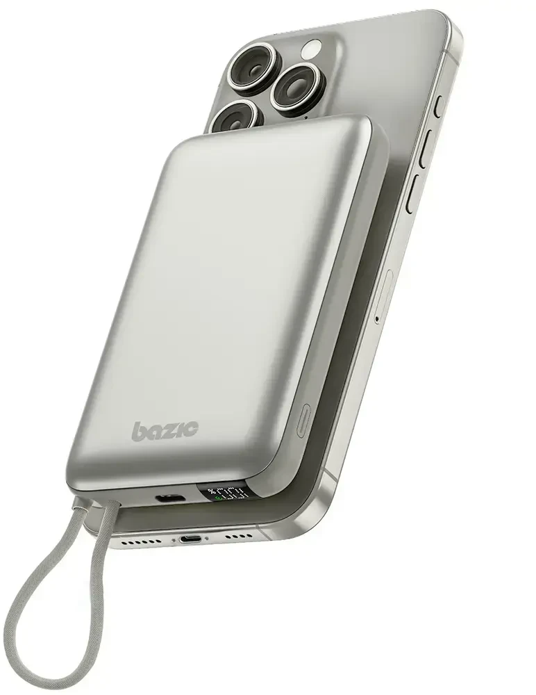 Energea PowerBank Bazic Fusion Mag 10000mAh MagSafe Cable USB-C pilkos spalvos