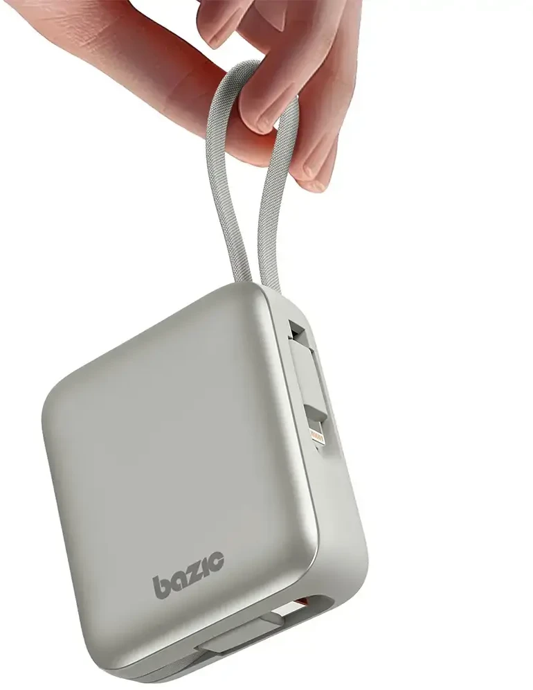 Energea PowerBank 3in1 Bazic Fusion Mini 10000mAh cable USB-C/Lightning pilkos spalvos