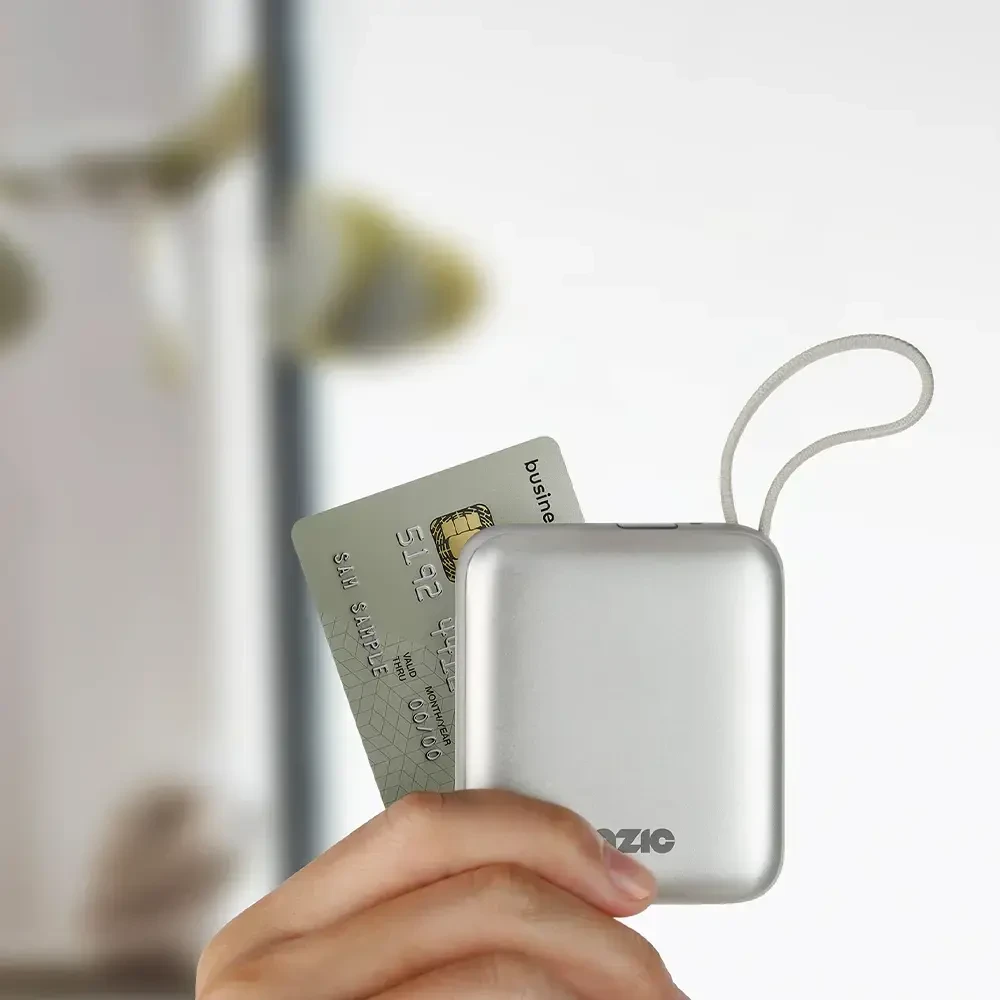 Energea PowerBank 3in1 Bazic Fusion Mini 10000mAh cable USB-C/Lightning pilkos spalvos