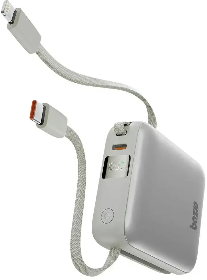 Energea PowerBank 3in1 Bazic Fusion Mini 10000mAh cable USB-C/Lightning pilkos spalvos