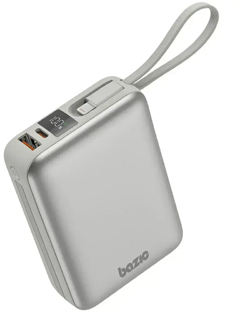 Energea PowerBank 4in1 Bazic Fusion Mini 20000mAh cable USB-C/Lightning pilkos spalvos