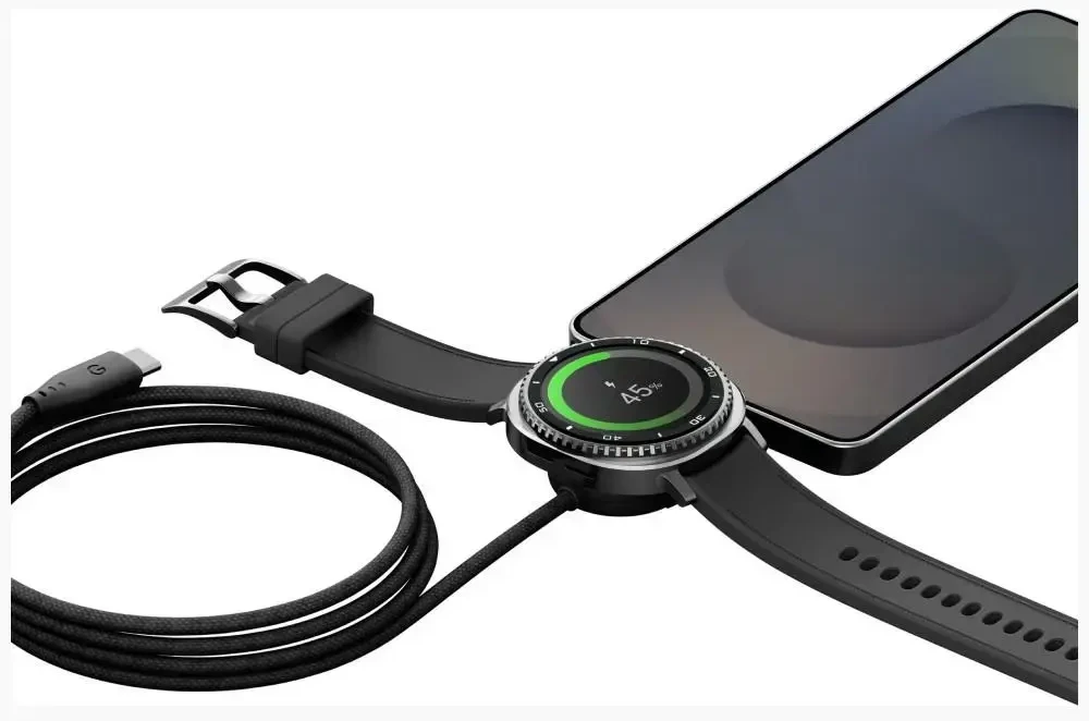 Kabelis Energea Flow Duo Watch 2-w-1 USB-C do USB-C + kroviklis do Samsung Watch 480Mb/s 60W 1.5m juoda