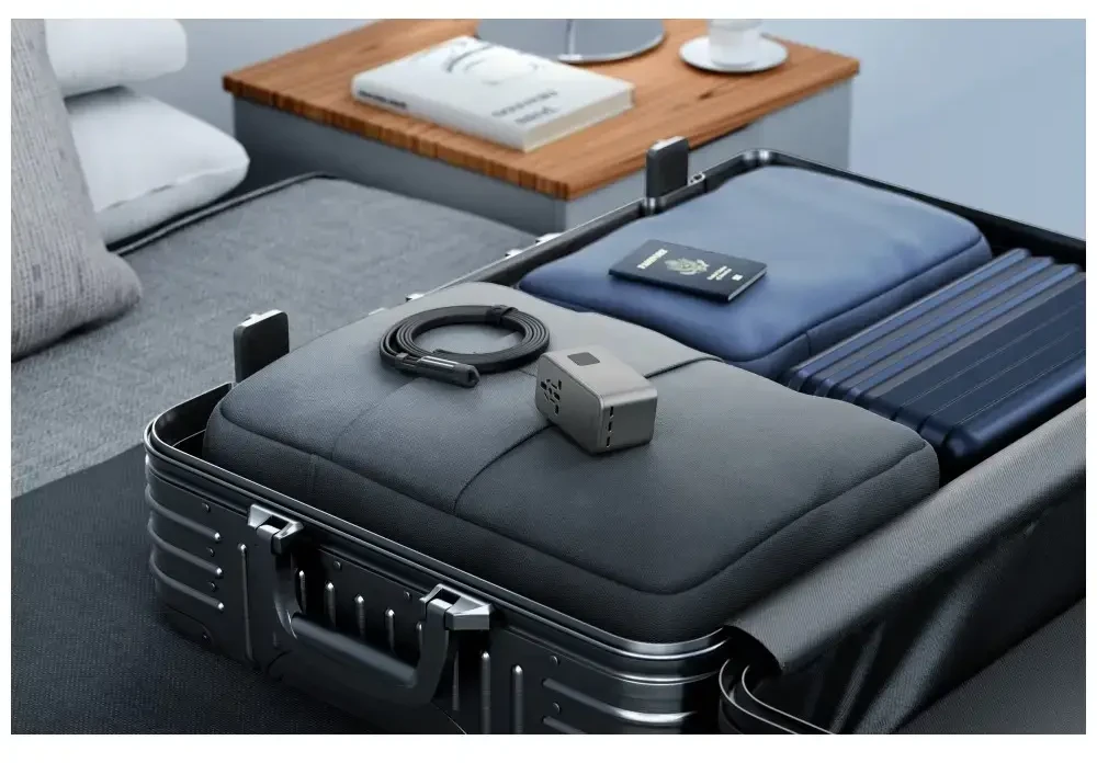 Įkroviklis jungiama į tinklą Energea TravelWorld Adapteris GaN 160W PD 3xUSBC/USB-A gunmetal