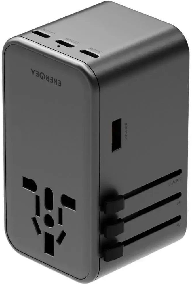 Įkroviklis jungiama į tinklą Energea TravelWorld Adapteris GaN 160W PD 3xUSBC/USB-A gunmetal