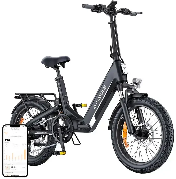 Sulankstomas elektrinis dviratis ENGWE, L20 3.0 Boost Juodas, 250W