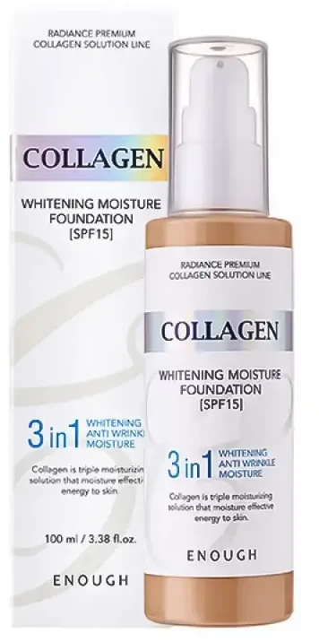 ENOUGH veido kremas BRIGHTENING Collagen Whitening Moisture Foundation SPF15 (21), 100 ml