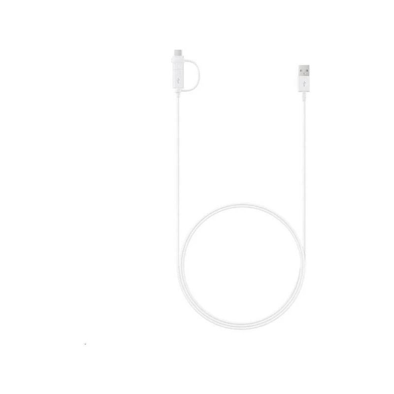 EP-DG930DWE Samsung Combo microUSB duomenų kabelis with USB-C Reduction 1.5m baltos spalvos (Bulk)