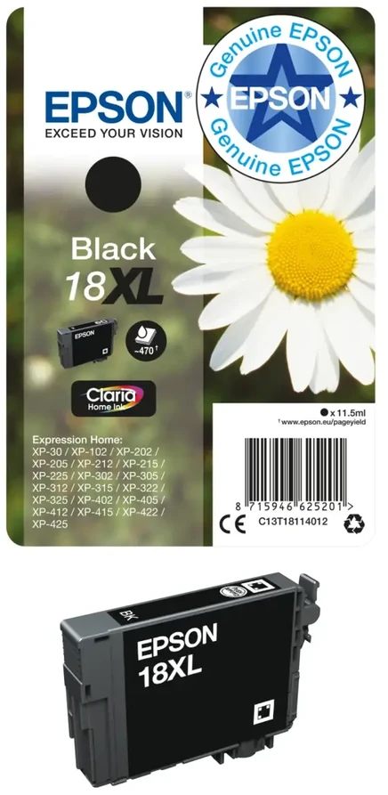 Epson 18 Multipack Ink cartridge, Juodas, žalsvai mėlyna, purpurinė, geltona
