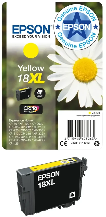 Epson 18 Multipack Ink cartridge, Juodas, žalsvai mėlyna, purpurinė, geltona
