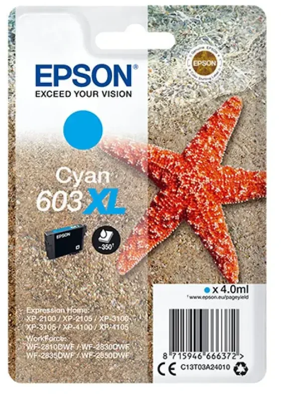 Epson C13T03A24010 rašalo kasetė Originalus Žydras 1 vnt