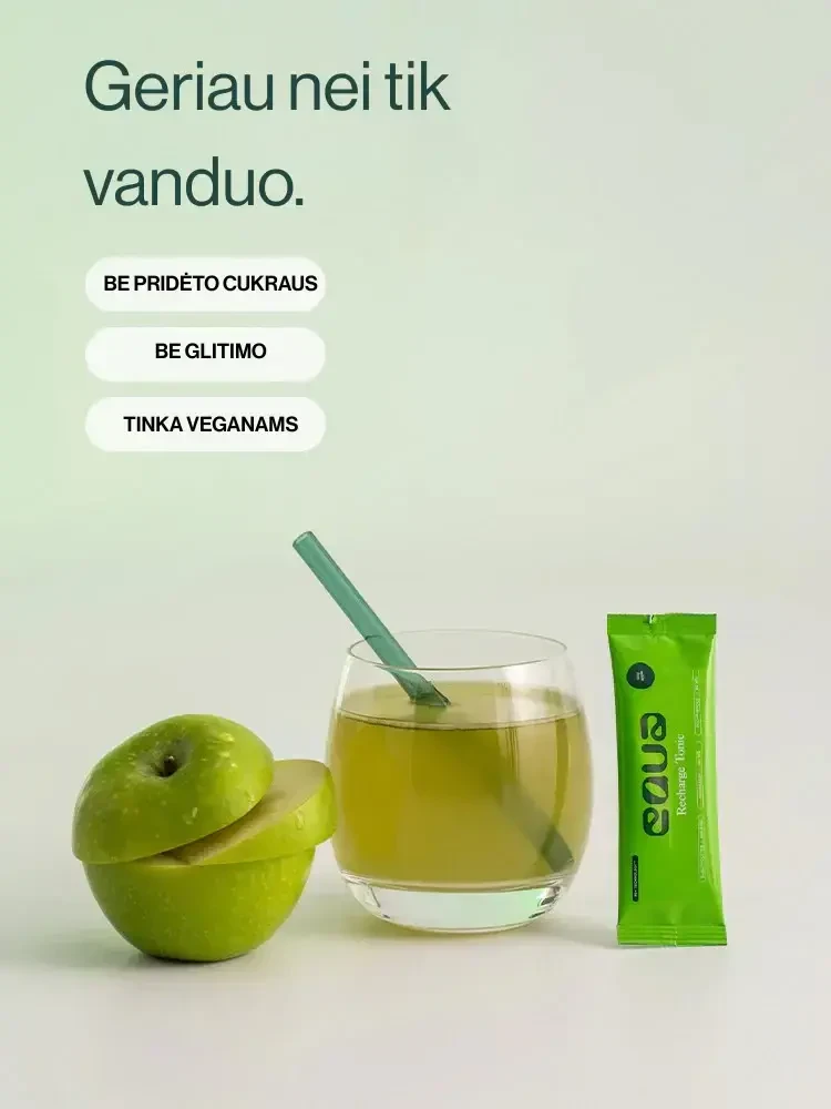 EQUA elektrolitų gėrimas su žalios obuolio skoniu, 20 pak.