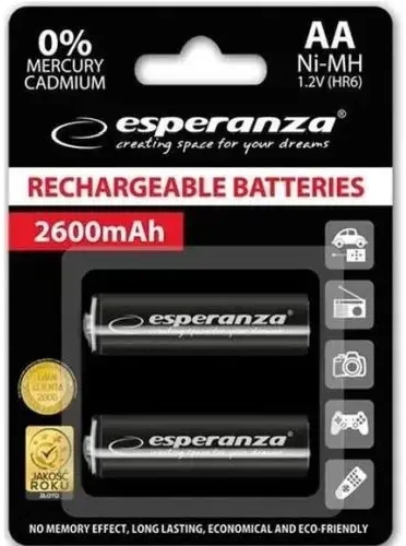 Esperanza EZA105 pramoninė įkraunama baterija Nikelio-metalo hidrido (NiMH) 2600 mAh 1,2 V