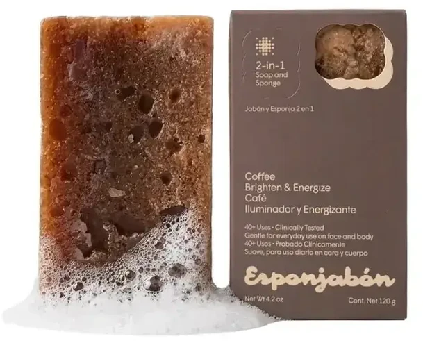Esponjabon Coffee Sebum-Regulating Soap & Sponge 2-In-1, 120 g