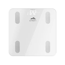 Virtuvinės svarstyklės ETA | Išmanios asmeninės svarstyklės | Vital Fit ETA678190000 | Kūno analizatorius | Didžiausias svoris (keliamoji galia) 180 kg | Tikslumas 100 g | Kūno masės indekso (KMI) matavimas | Baltas