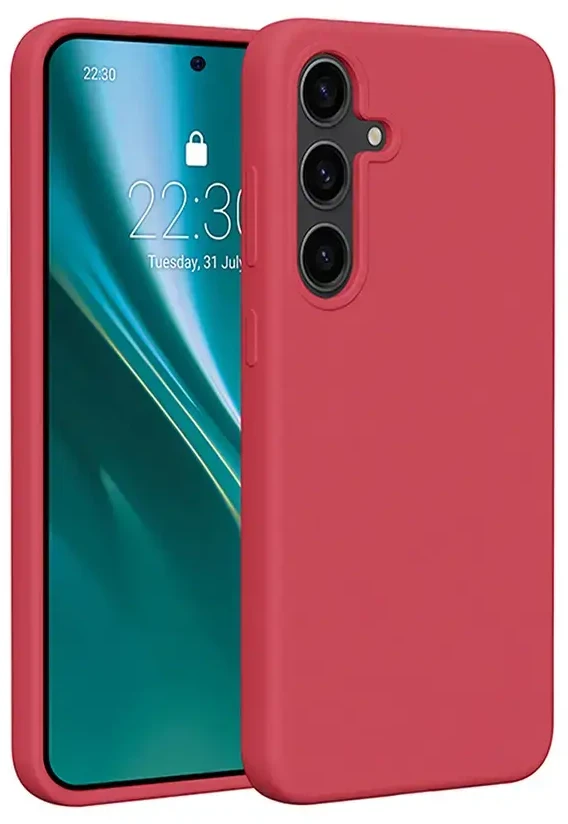 Etteri silikoninis Mag dėklas, skirtas Samsung Galaxy S25 Edge, aviečių spalvos