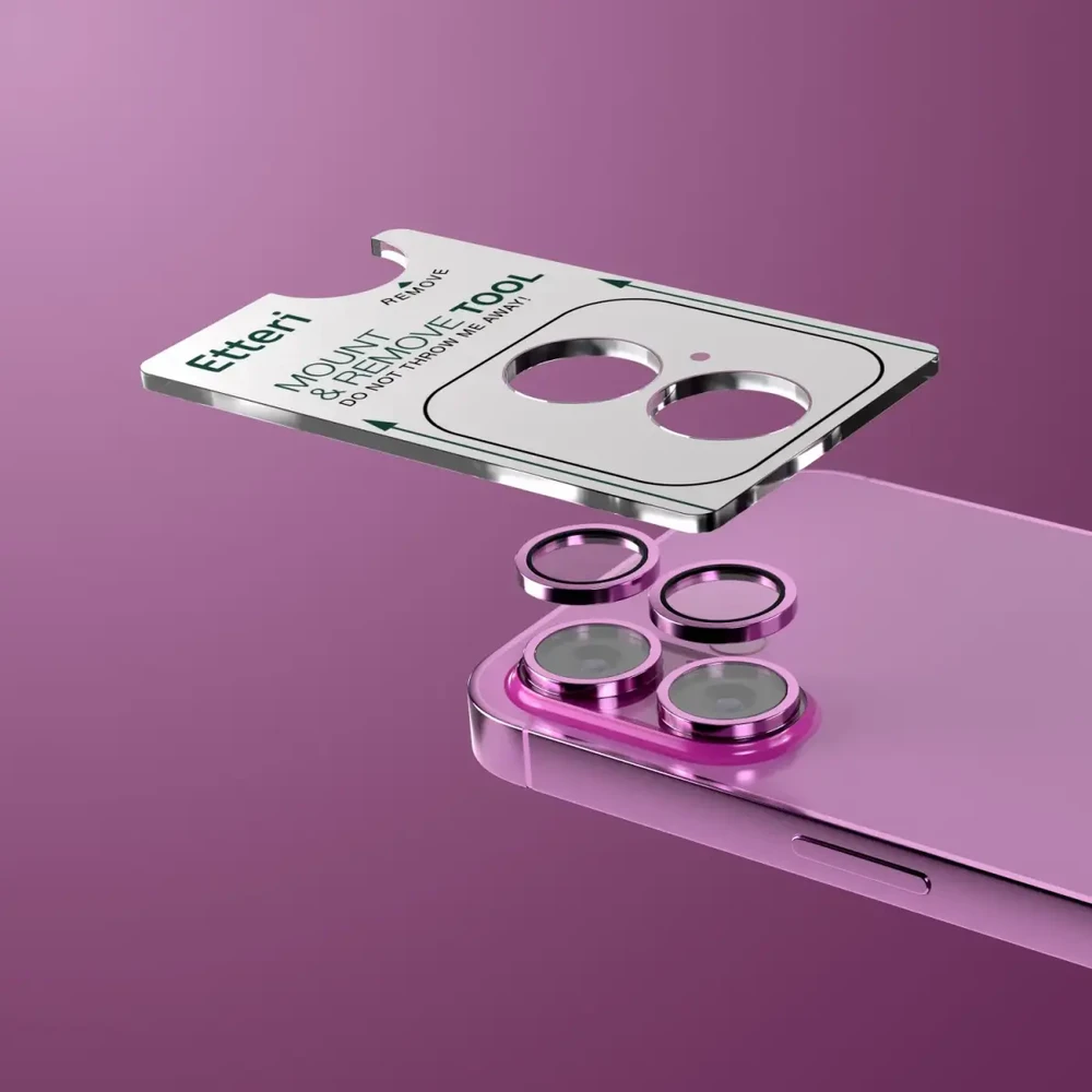 Telforceone Etteri fotoaparato objektyvo apsauga iPhone 16 / 16 Plus rožinė rožinė
