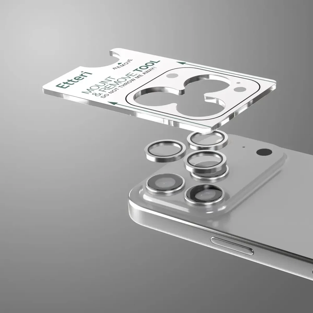 Telforceone Etteri camera lens protector for iPhone 17 Pro / 17 Pro Max pilkas
