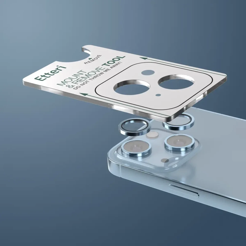 Forcell „Telforceone“ galinio fotoaparato objektyvo apsauga, skirta „iPhone 14 / 14 Plus“, mėlyna
