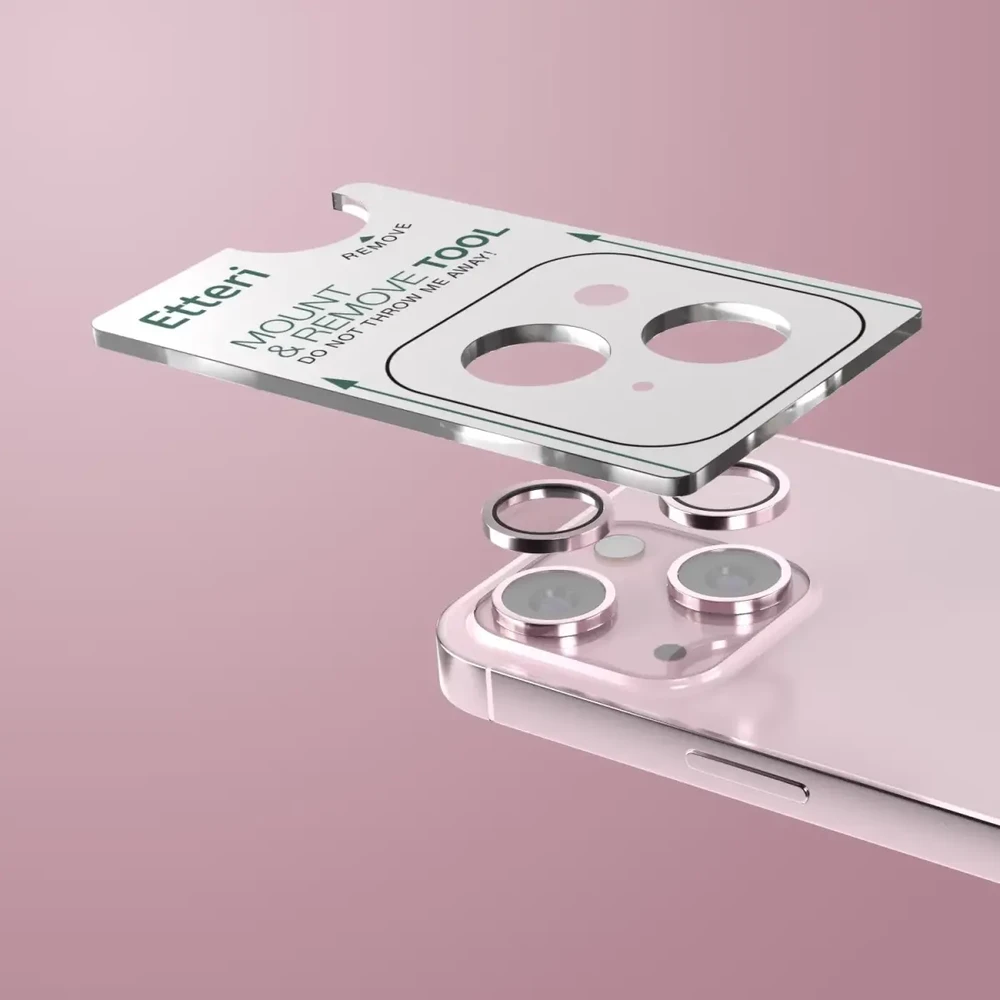 Telforceone Etteri fotoaparato objektyvo apsauga iPhone 15 / 15 Plus rožinė
