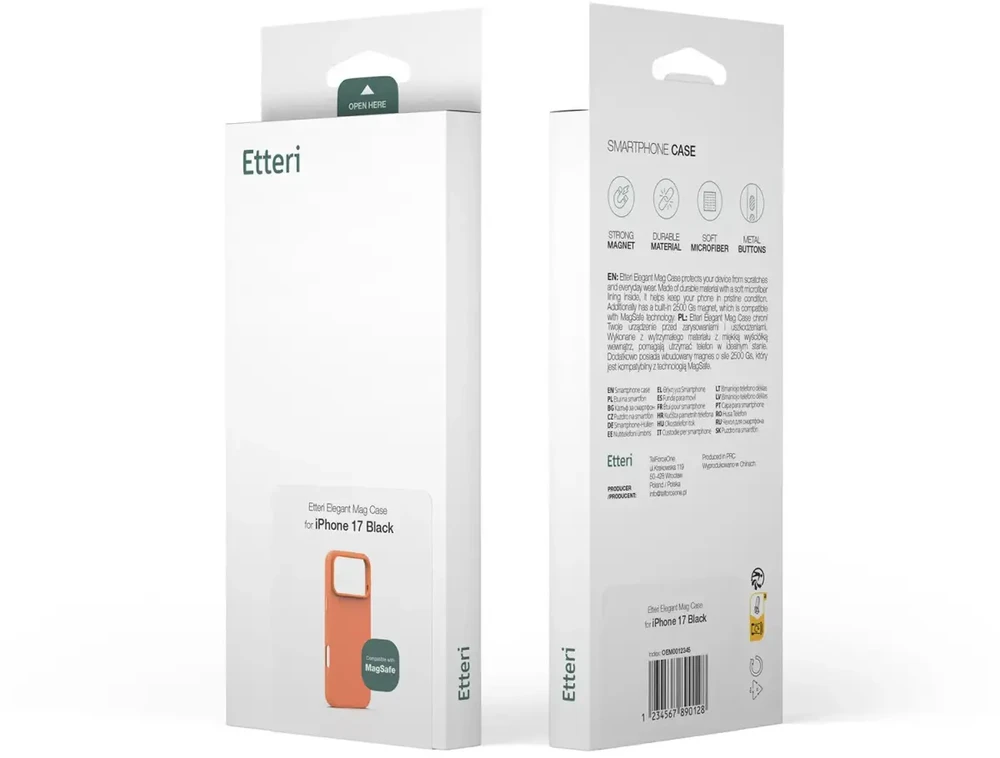 Telforceone Etteri Elegant Mag dėklas, skirtas iPhone 16 Pro 6.3" juodas