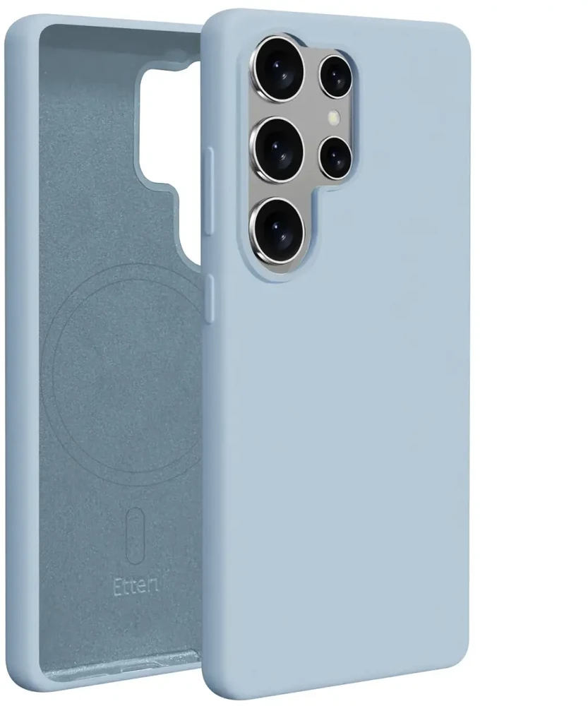 Etteri silikoninis Mag dėklas Samsung Galaxy S25 Ultra šviesiai mėlynas