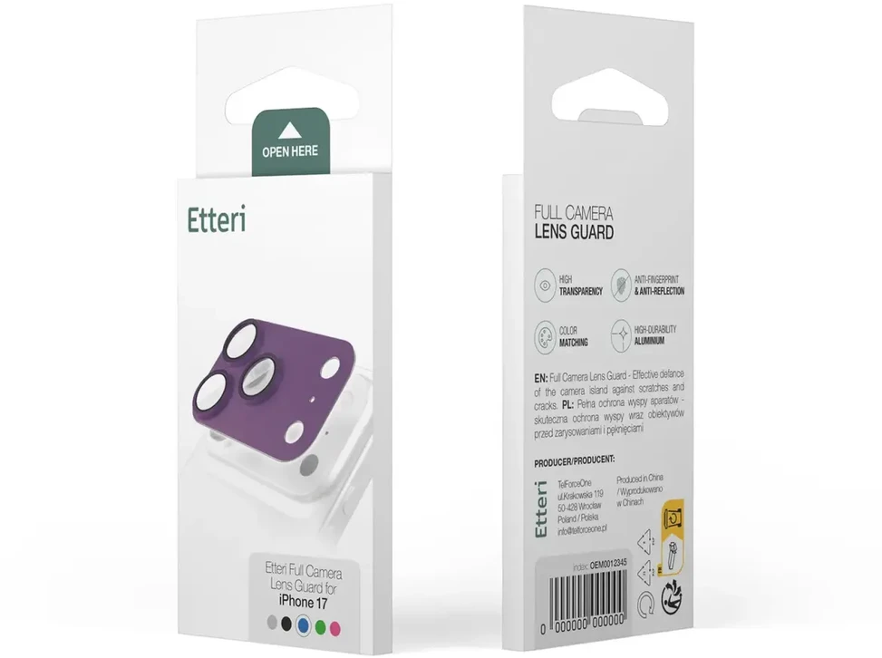 Etteri full camera lens guard for iPhone 18 Pro dark cherry